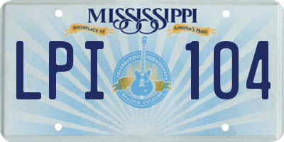 MS license plate LPI104
