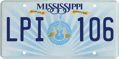 MS license plate LPI106
