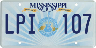 MS license plate LPI107
