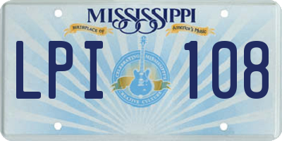 MS license plate LPI108