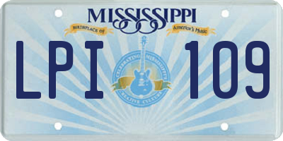 MS license plate LPI109