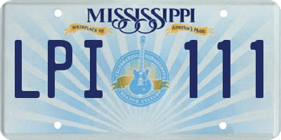 MS license plate LPI111