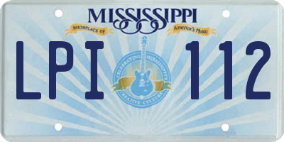MS license plate LPI112
