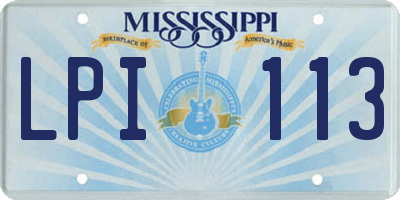 MS license plate LPI113