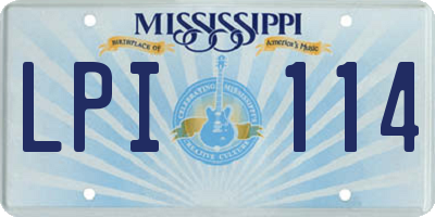 MS license plate LPI114