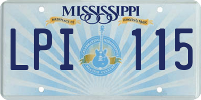 MS license plate LPI115