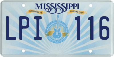 MS license plate LPI116