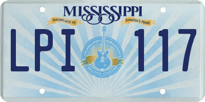 MS license plate LPI117