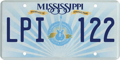 MS license plate LPI122