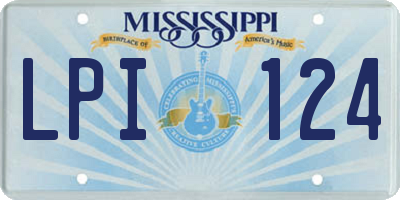 MS license plate LPI124
