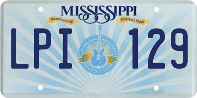 MS license plate LPI129