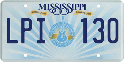 MS license plate LPI130