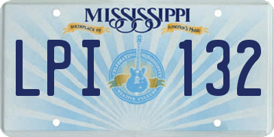 MS license plate LPI132