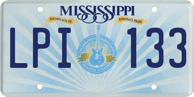 MS license plate LPI133