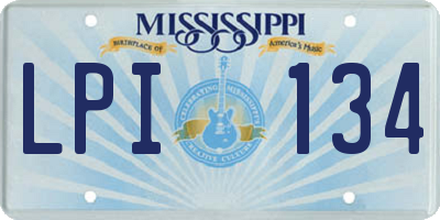 MS license plate LPI134