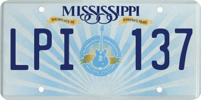 MS license plate LPI137