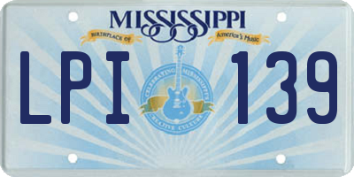 MS license plate LPI139