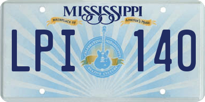 MS license plate LPI140