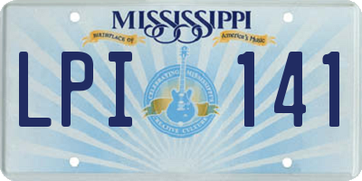 MS license plate LPI141