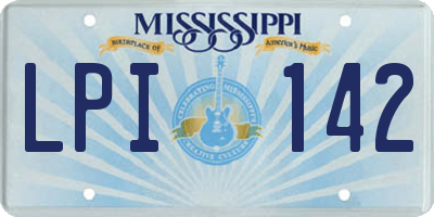 MS license plate LPI142