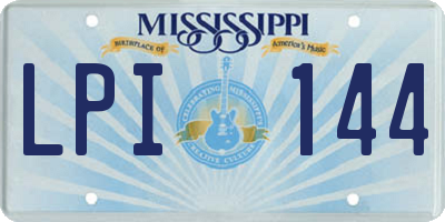 MS license plate LPI144