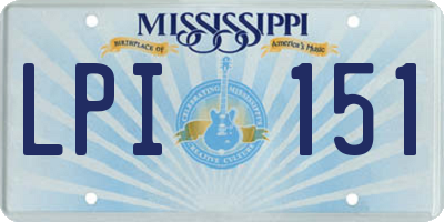 MS license plate LPI151