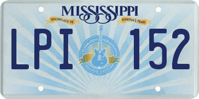 MS license plate LPI152