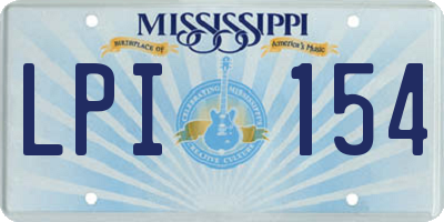 MS license plate LPI154