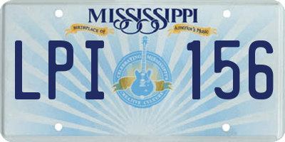 MS license plate LPI156