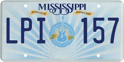 MS license plate LPI157