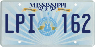 MS license plate LPI162