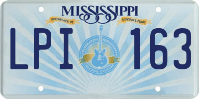 MS license plate LPI163