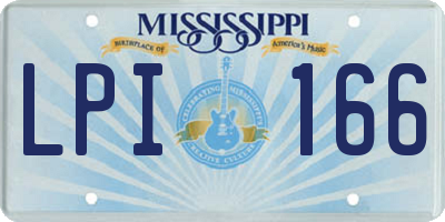 MS license plate LPI166