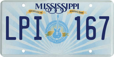 MS license plate LPI167