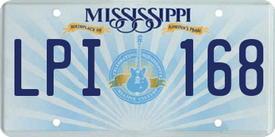 MS license plate LPI168