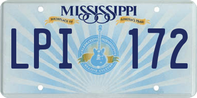 MS license plate LPI172
