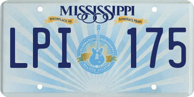 MS license plate LPI175