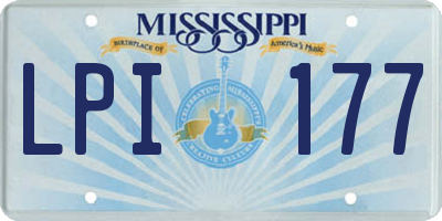MS license plate LPI177