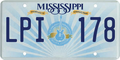 MS license plate LPI178