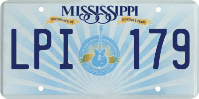 MS license plate LPI179