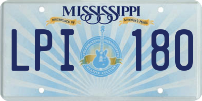 MS license plate LPI180