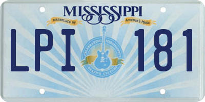 MS license plate LPI181