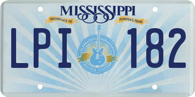 MS license plate LPI182