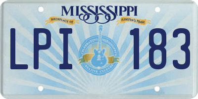 MS license plate LPI183