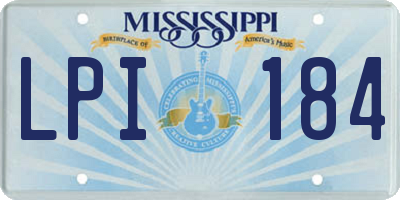 MS license plate LPI184