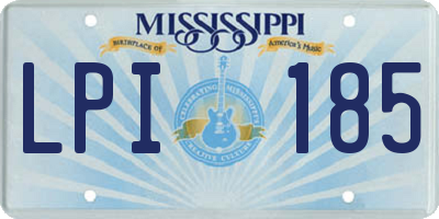 MS license plate LPI185