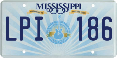 MS license plate LPI186