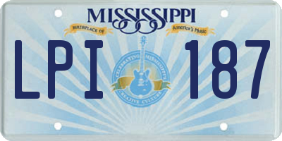 MS license plate LPI187
