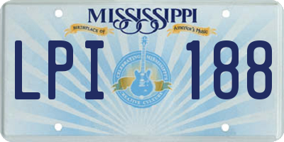 MS license plate LPI188