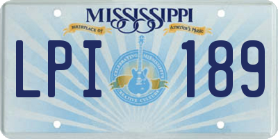 MS license plate LPI189